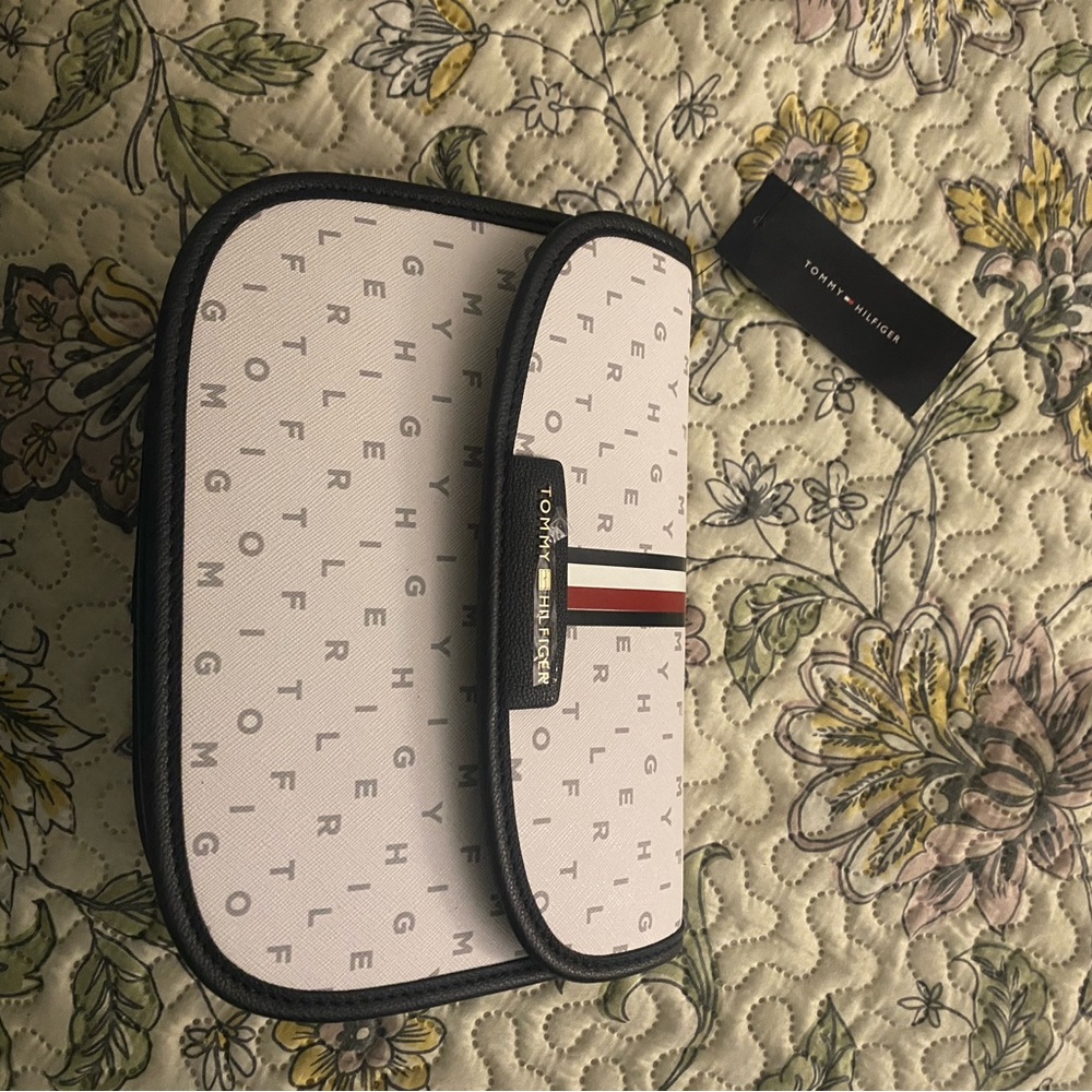 Tommy Hilfiger Navy Blue and White Crossbody Bag